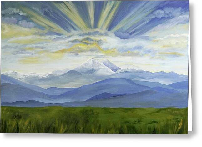 Majestic Colorado Mountain Sunset - Greeting Card