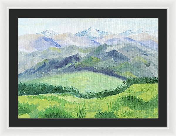 Peaceful Mountain Landscape - Framed Print