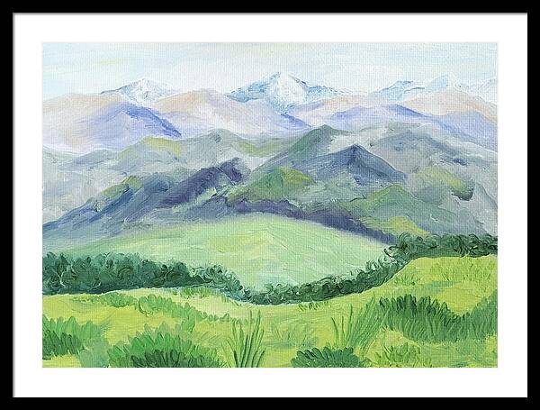 Peaceful Mountain Landscape - Framed Print