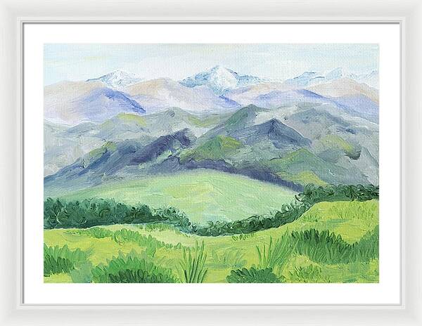 Peaceful Mountain Landscape - Framed Print