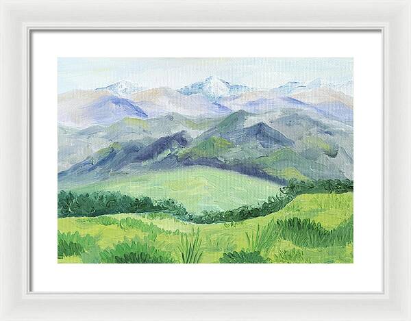 Peaceful Mountain Landscape - Framed Print