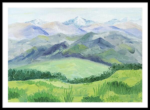Peaceful Mountain Landscape - Framed Print