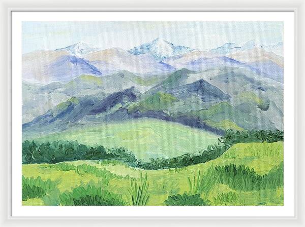 Peaceful Mountain Landscape - Framed Print