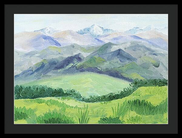 Peaceful Mountain Landscape - Framed Print