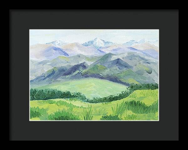 Peaceful Mountain Landscape - Framed Print