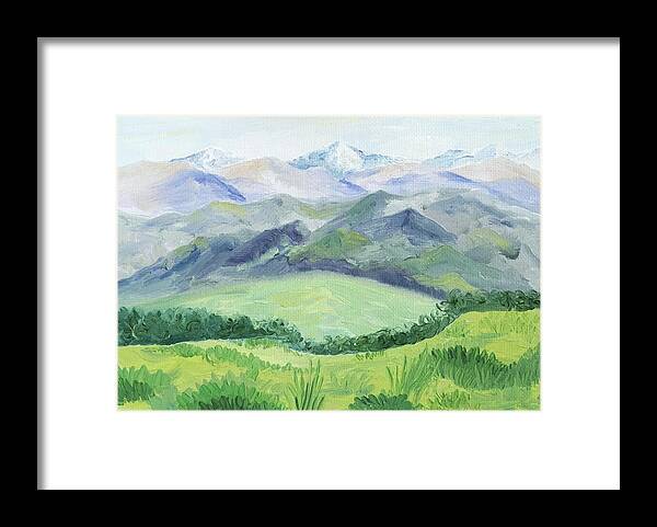 Peaceful Mountain Landscape - Framed Print