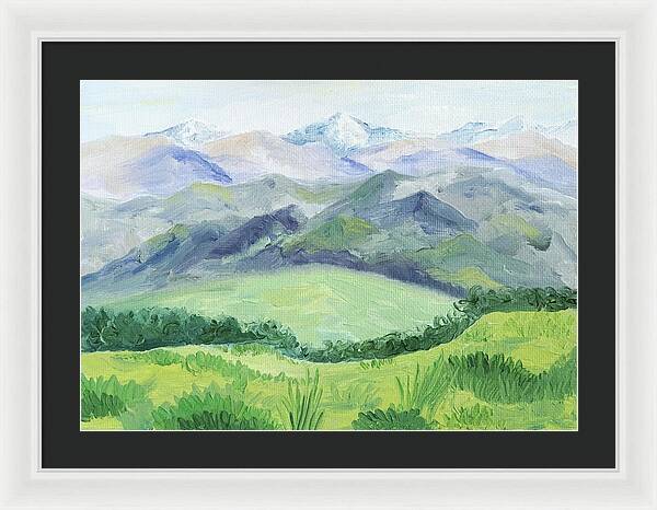 Peaceful Mountain Landscape - Framed Print