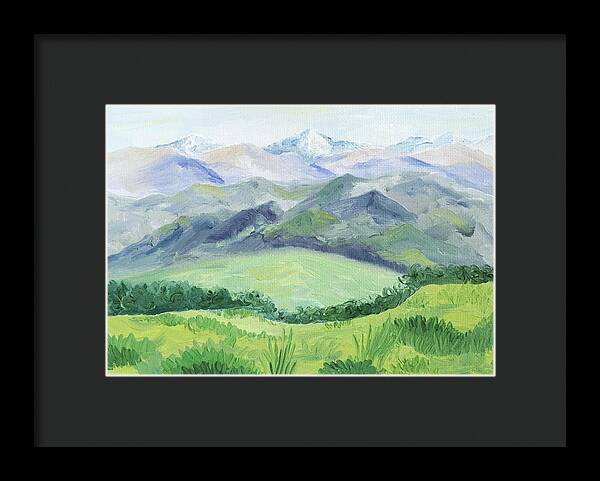 Peaceful Mountain Landscape - Framed Print