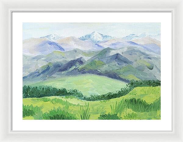 Peaceful Mountain Landscape - Framed Print