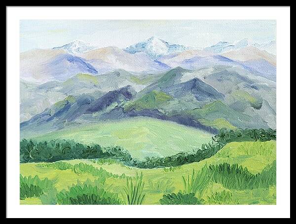 Peaceful Mountain Landscape - Framed Print