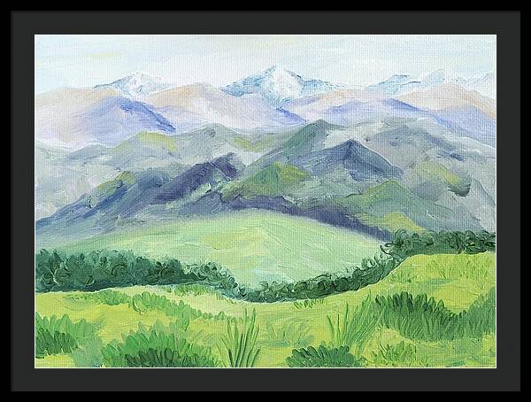Peaceful Mountain Landscape - Framed Print