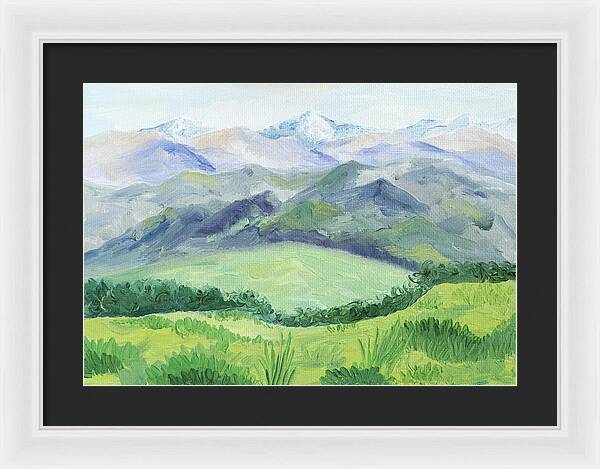 Peaceful Mountain Landscape - Framed Print