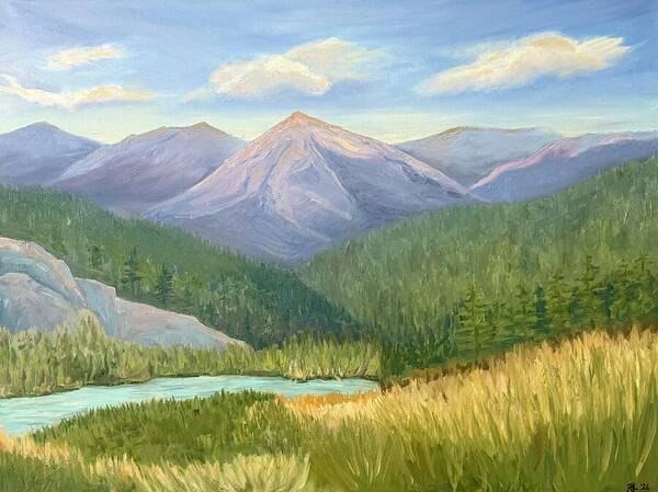 Purple Mountain Landscape - Art Print