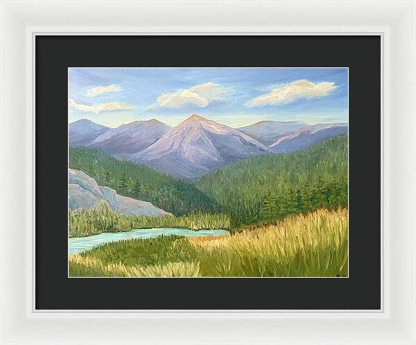 Purple Mountain Landscape - Framed Print
