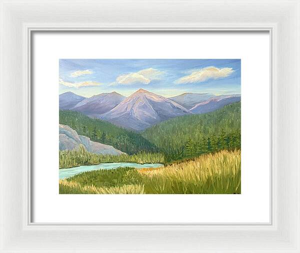 Purple Mountain Landscape - Framed Print