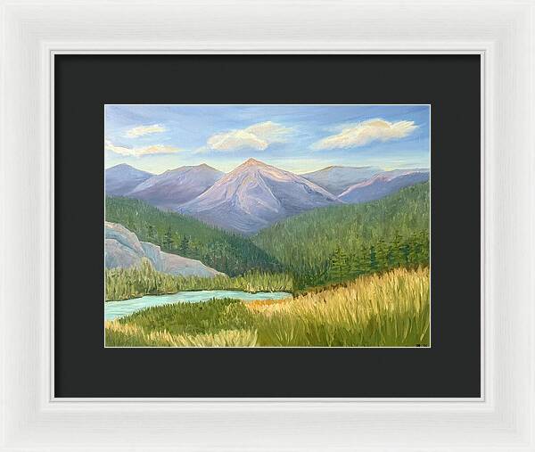 Purple Mountain Landscape - Framed Print