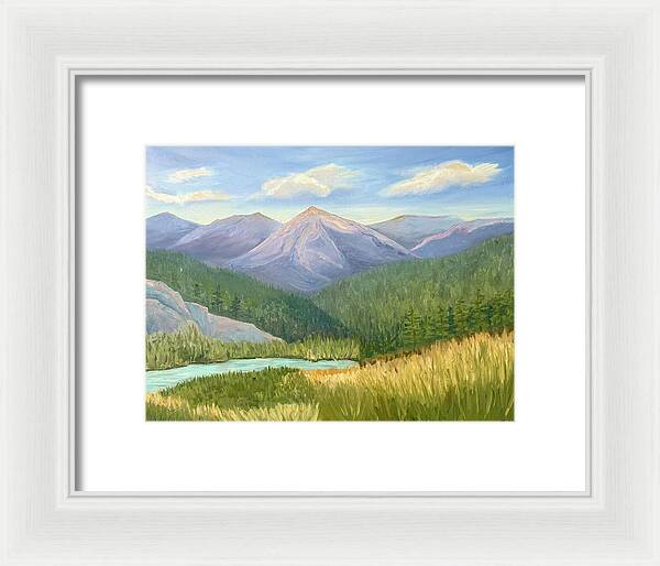 Purple Mountain Landscape - Framed Print