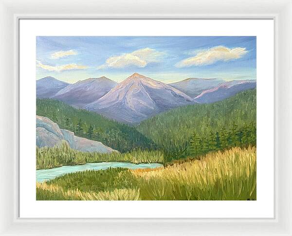 Purple Mountain Landscape - Framed Print