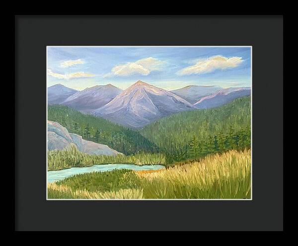 Purple Mountain Landscape - Framed Print