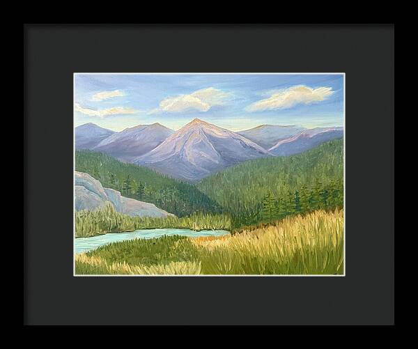 Purple Mountain Landscape - Framed Print