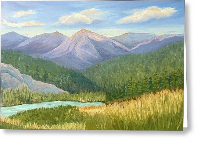 Purple Mountain Landscape - Greeting Card