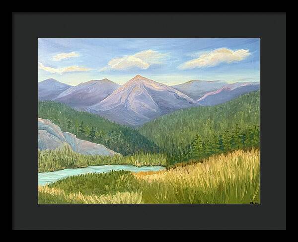 Purple Mountain Landscape - Framed Print