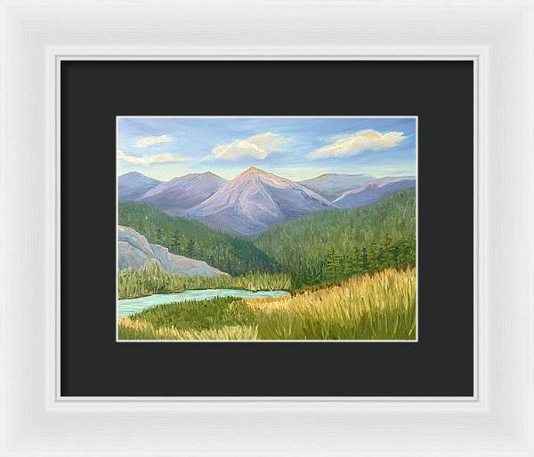 Purple Mountain Landscape - Framed Print