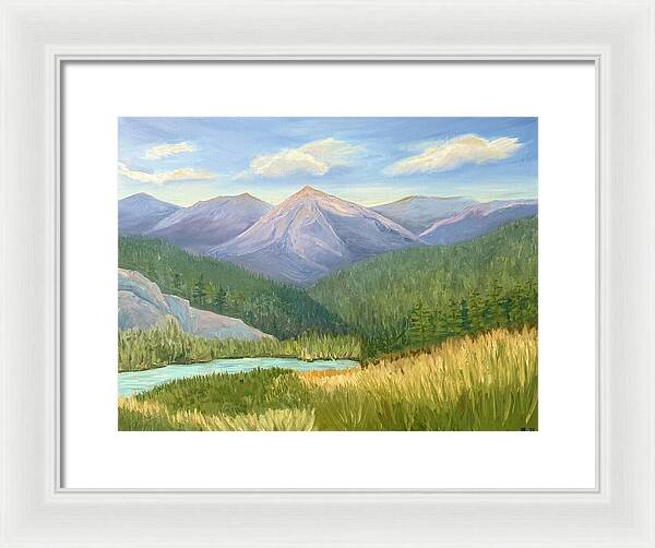 Purple Mountain Landscape - Framed Print