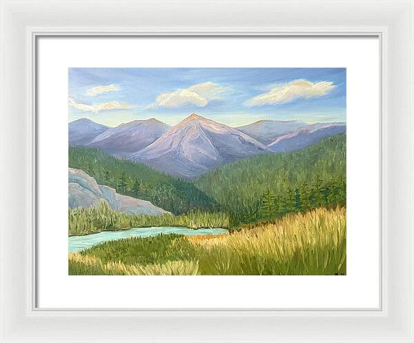 Purple Mountain Landscape - Framed Print