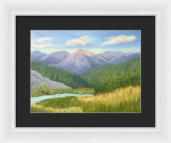 Purple Mountain Landscape - Framed Print