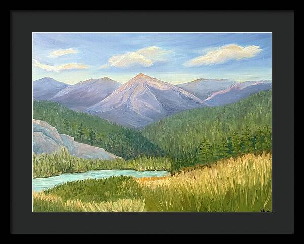 Purple Mountain Landscape - Framed Print