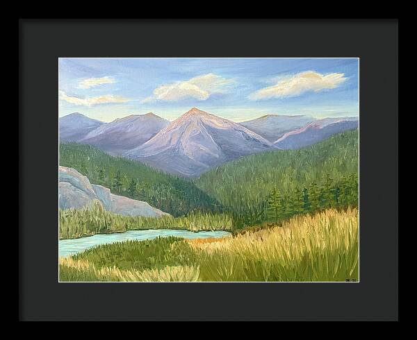 Purple Mountain Landscape - Framed Print